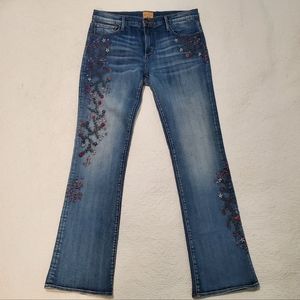 Driftwood Kelly Strawberry Blossoms Embroidered Jeans, Sz 31